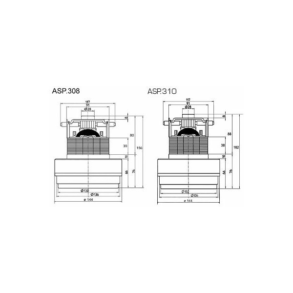  MOTOR FOR VACUUM-CLEANER BLUNT 1000W