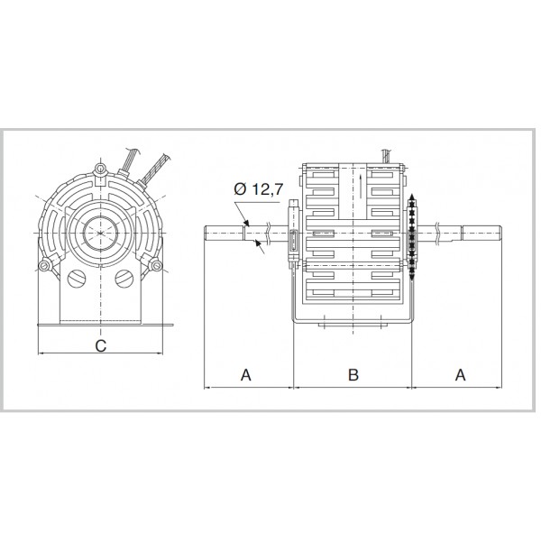 Motor 30W - 4 Poles - 5 Speed 