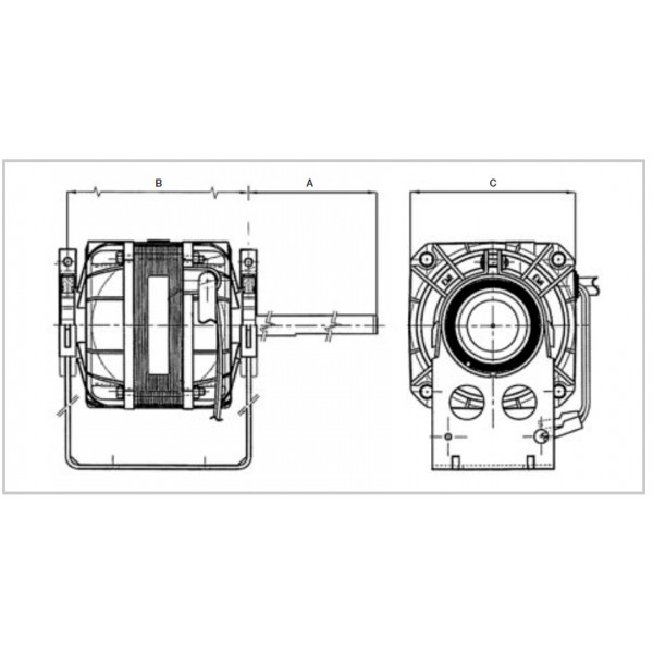 Motor 23W - 4 Poles - 3 Speed for fan coils 