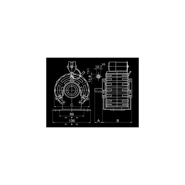 Motor 147W 4 poles - 1 speed