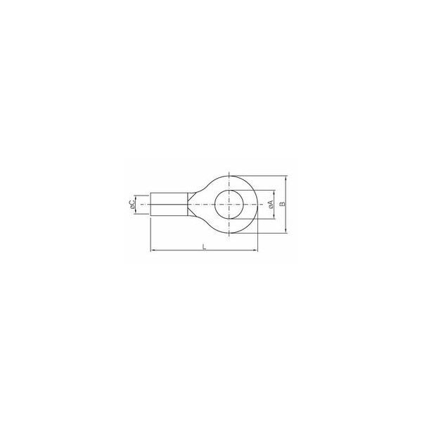 COPPER EYELET TERMINAL NON INSULATED D. SCREW 3, PACK 100 PCS.