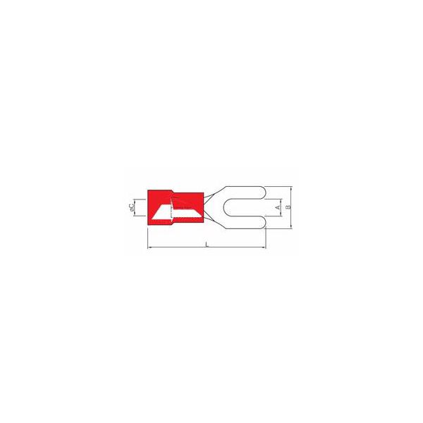 COPPER FORK TERMINAL PREINSULATED D.FOR SCREW 4, PACK 100 PCS.