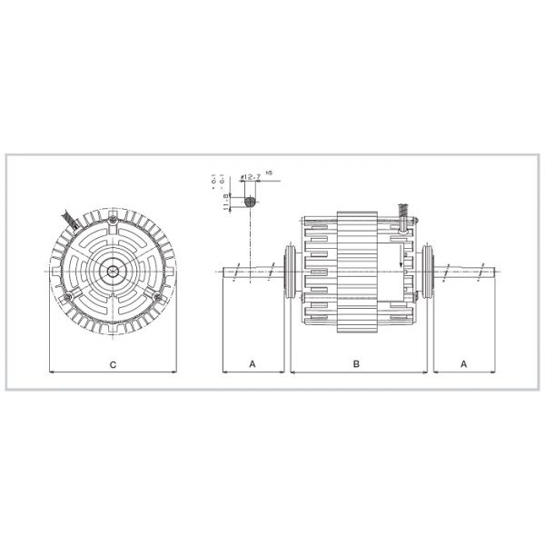 Motor 600W - 4 Poles - 3 Speed for fan coils