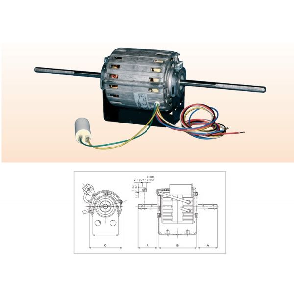 Motor 10W - 4 Poles - 3 Speed for fan coils