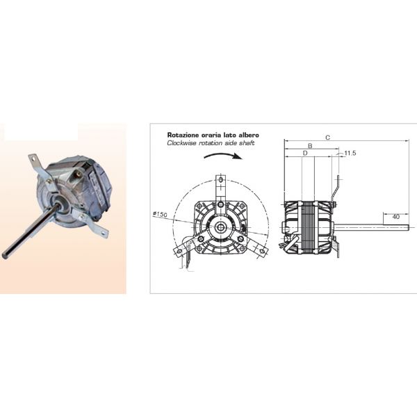 SINGLE-PHASE MOTOR 13W - 4 SPPED 