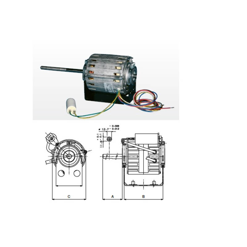 Motor 20W - 4 Poles - 3 Speed for fan coils
